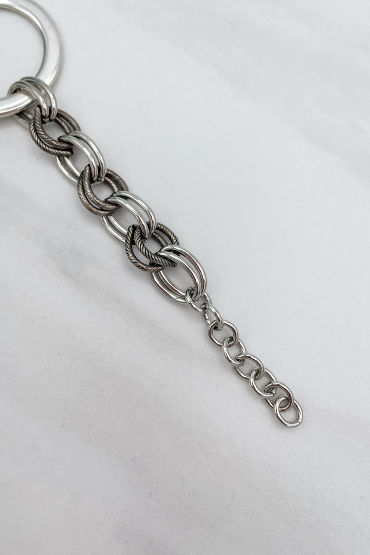 Rae Chunky Chain and Etched Cable Detail Bracelet