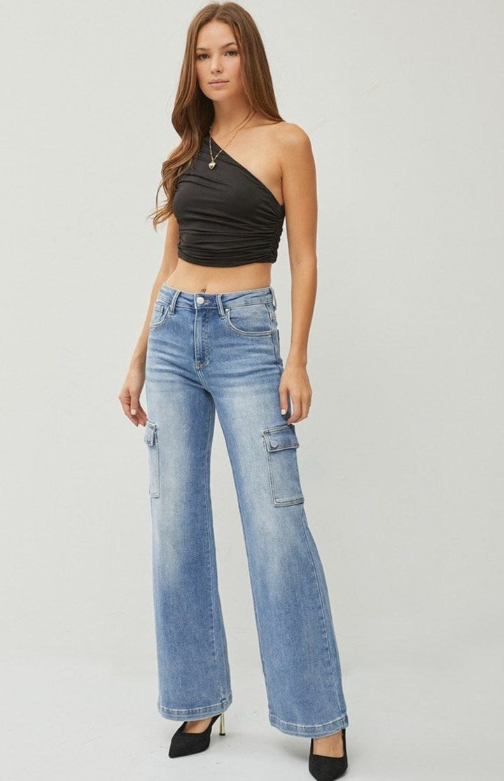 Risen High Rise Wide Cargo Jeans