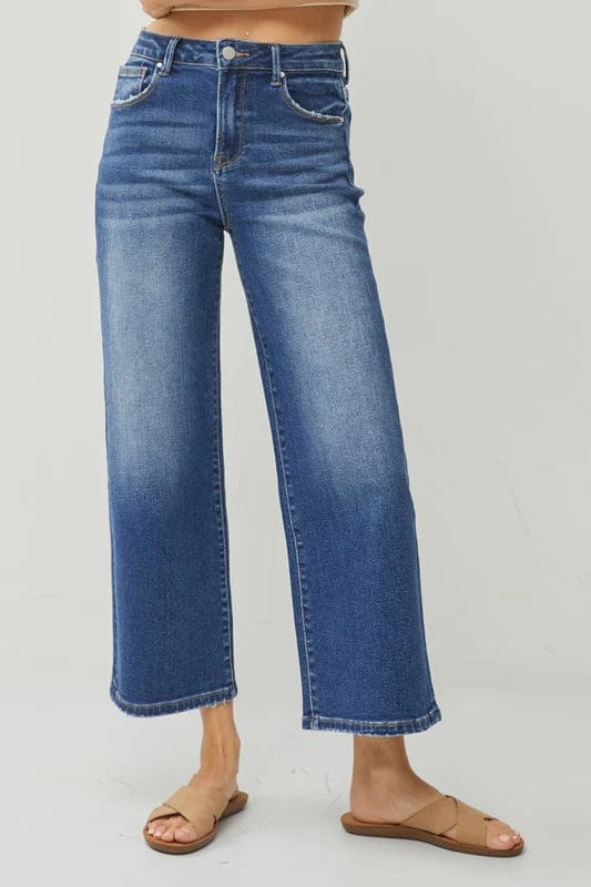 Risen Jeans High Rise Cargo Style Wide Straight Jeans
