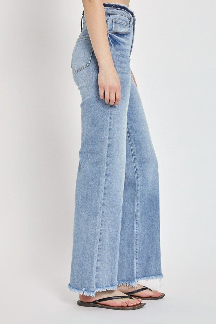 Risen High Rise Wide Leg Jeans