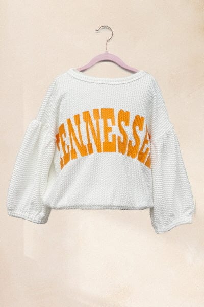 Round Neck Long Puff Sleeve Oversized Tennessee Graphic Sweatshirt (Kids and Adult Sizes)