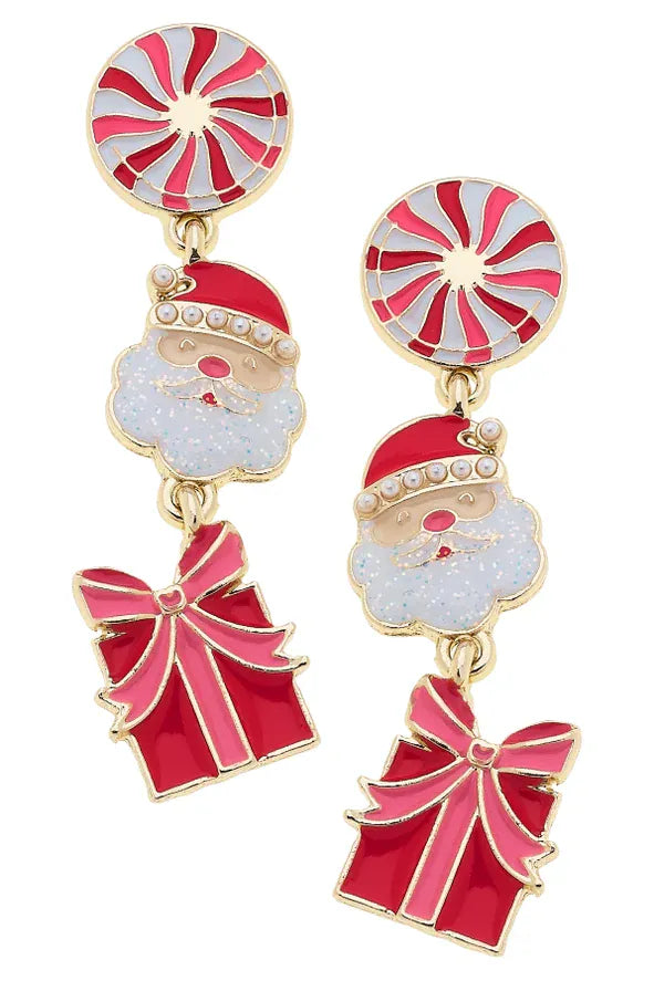 Santa Claus Is Coming To Town Enamel Earrings