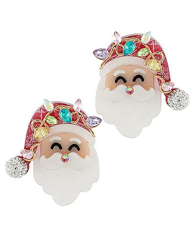 Santa Claus with Christmas Light Covered Hat Dangle Earrings