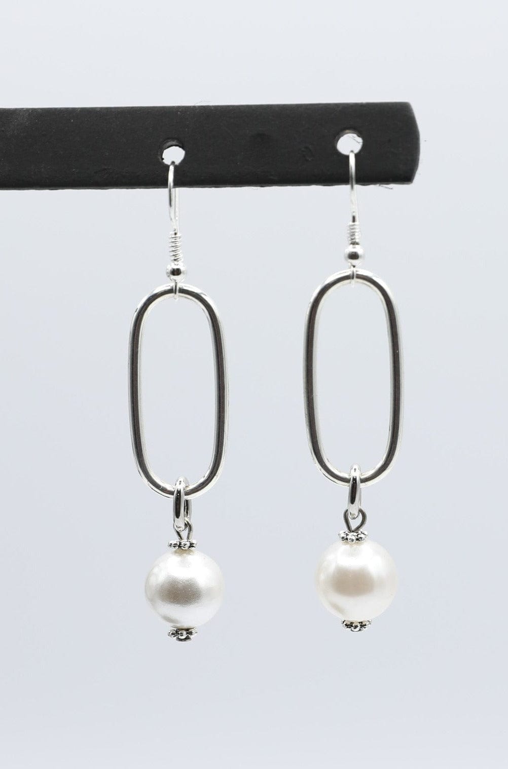 Silver Earrings with Large Freshwater Pearl