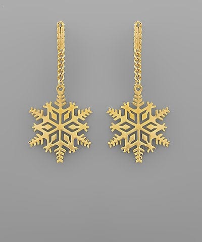 Simple Christmas Snowflake Drop Earrings