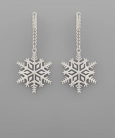 Simple Christmas Snowflake Drop Earrings