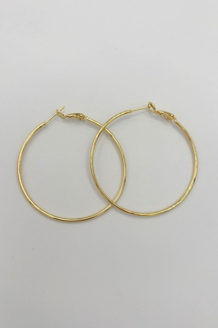 Simple Classic Large Round Hoop Earrings with Lever Back Closure