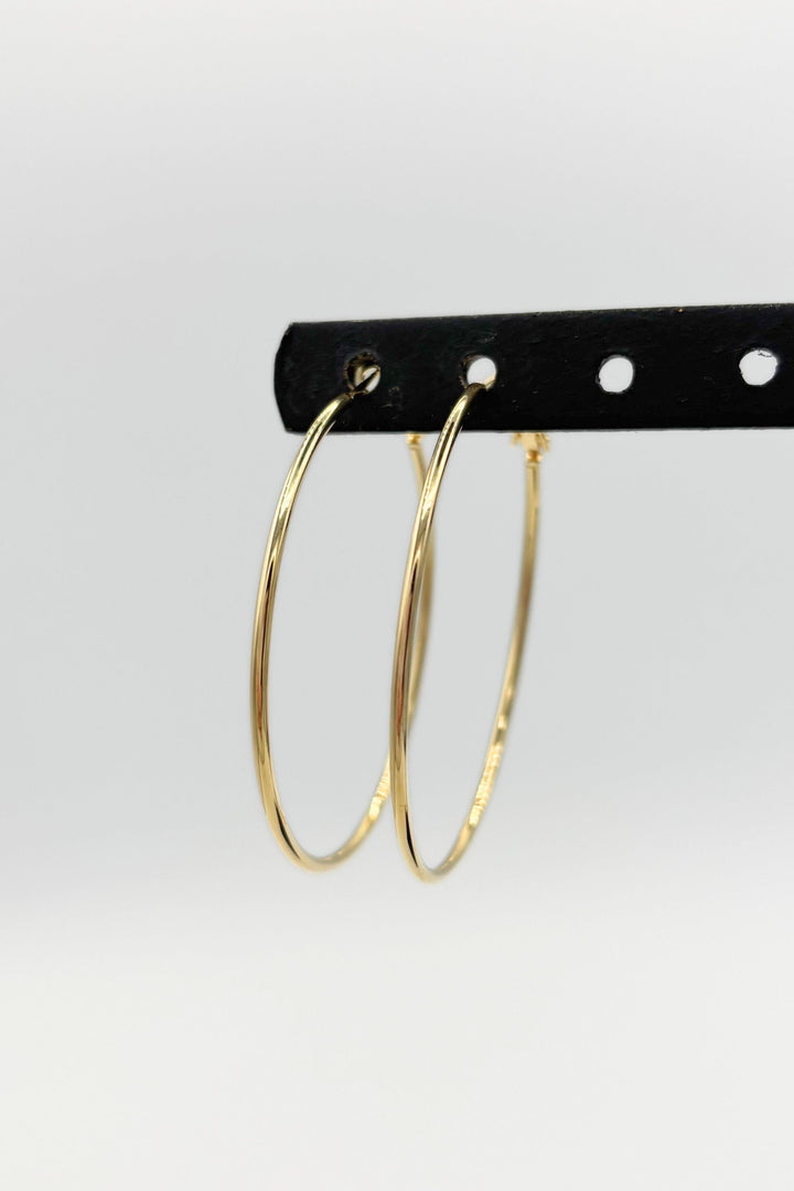 Simple Classic Large Round Hoop Earrings with Lever Back Closure
