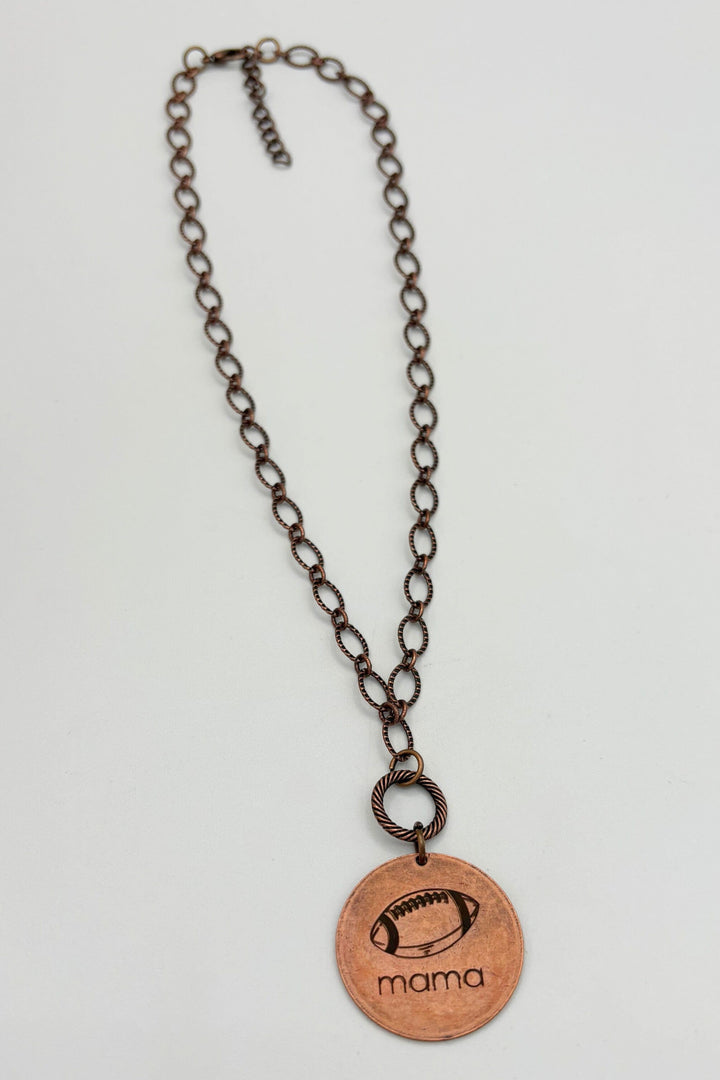 Simple Etched Cable Chain with Decorative Engraved Coin Charm