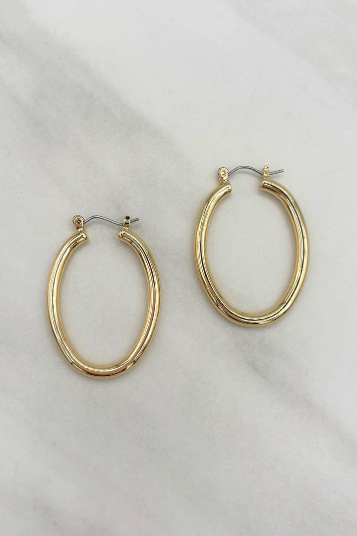 Simple Oval Clasp Hoop Earrings