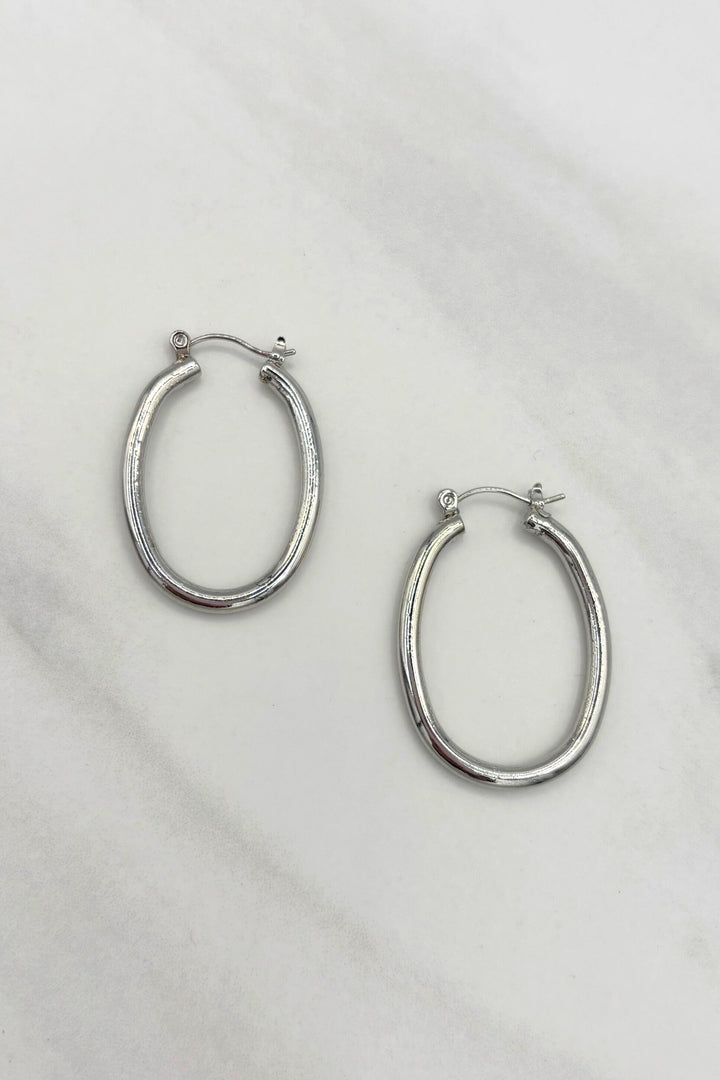 Simple Oval Clasp Hoop Earrings