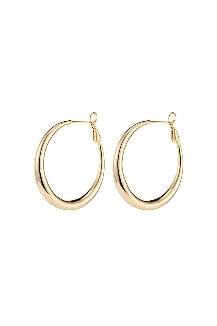 Simple Tapered Size Classic Lever Back Hoop Earrings