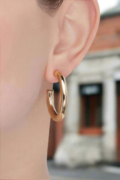 Simple Thick Open Hoop Earrings