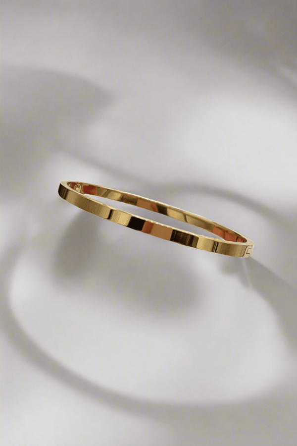 Simple Thin Stainless Steel Hinged Bangle Bracelet