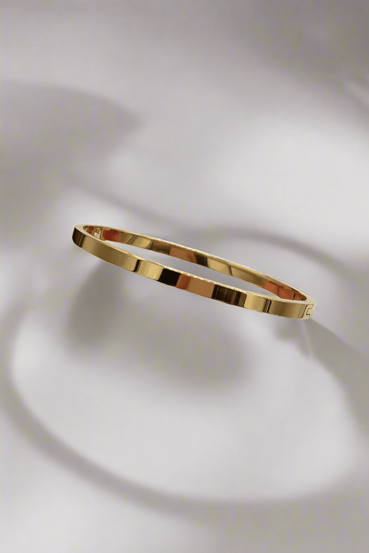Simple Thin Stainless Steel Hinged Bangle Bracelet
