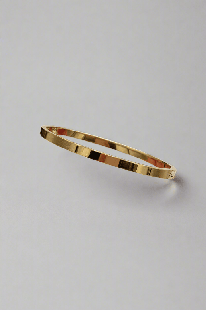 Simple Thin Stainless Steel Hinged Bangle Bracelet