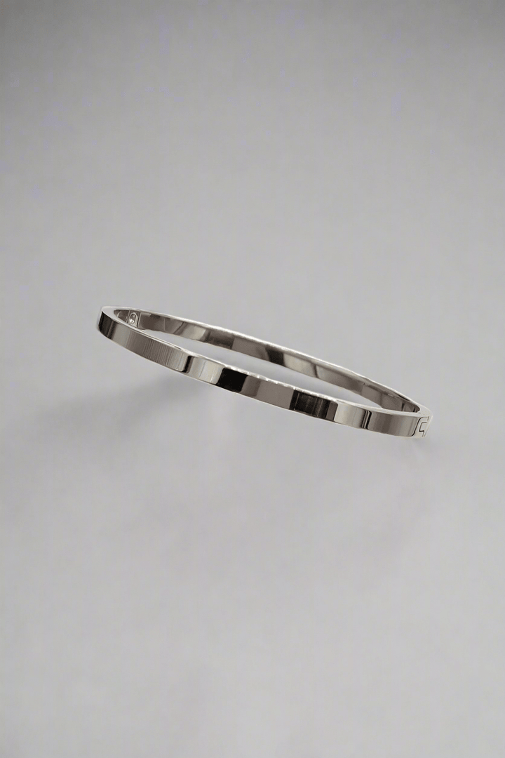 Simple Thin Stainless Steel Hinged Bangle Bracelet