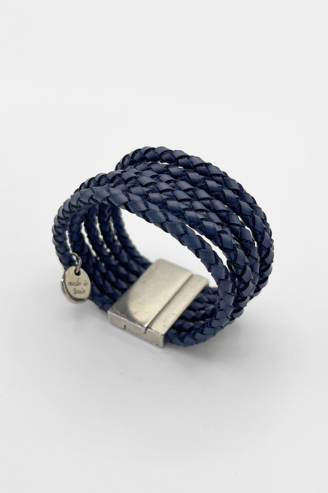 Six Strand Braided Leather Cuff Bracelet