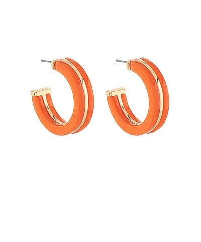 Small Colored Acrylic and Metal Open Hoops