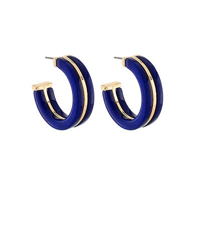 Small Colored Acrylic and Metal Open Hoops