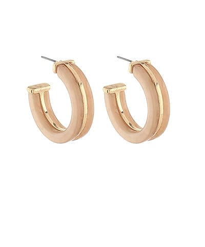 Small Colored Acrylic and Metal Open Hoops