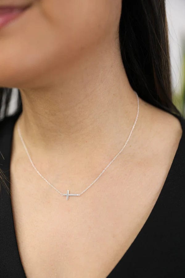 Small Cross Necklace on Dainty Chain