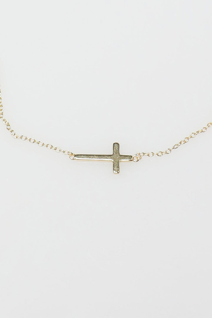 Small Cross Necklace on Dainty Chain