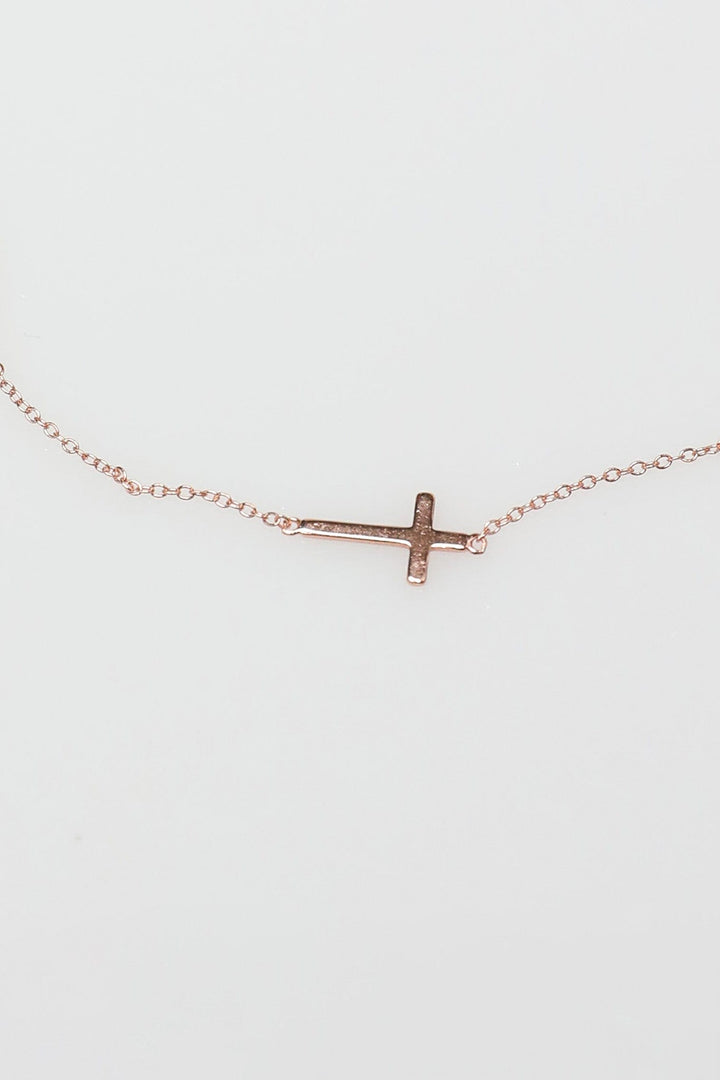 Small Cross Necklace on Dainty Chain