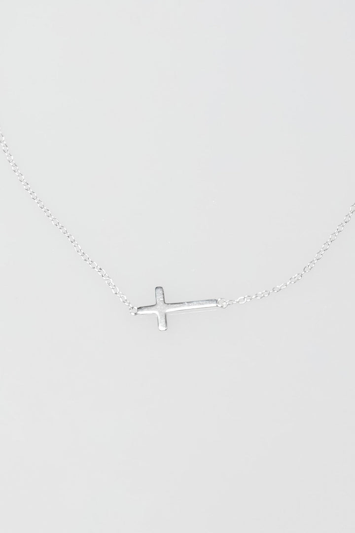 Small Cross Necklace on Dainty Chain