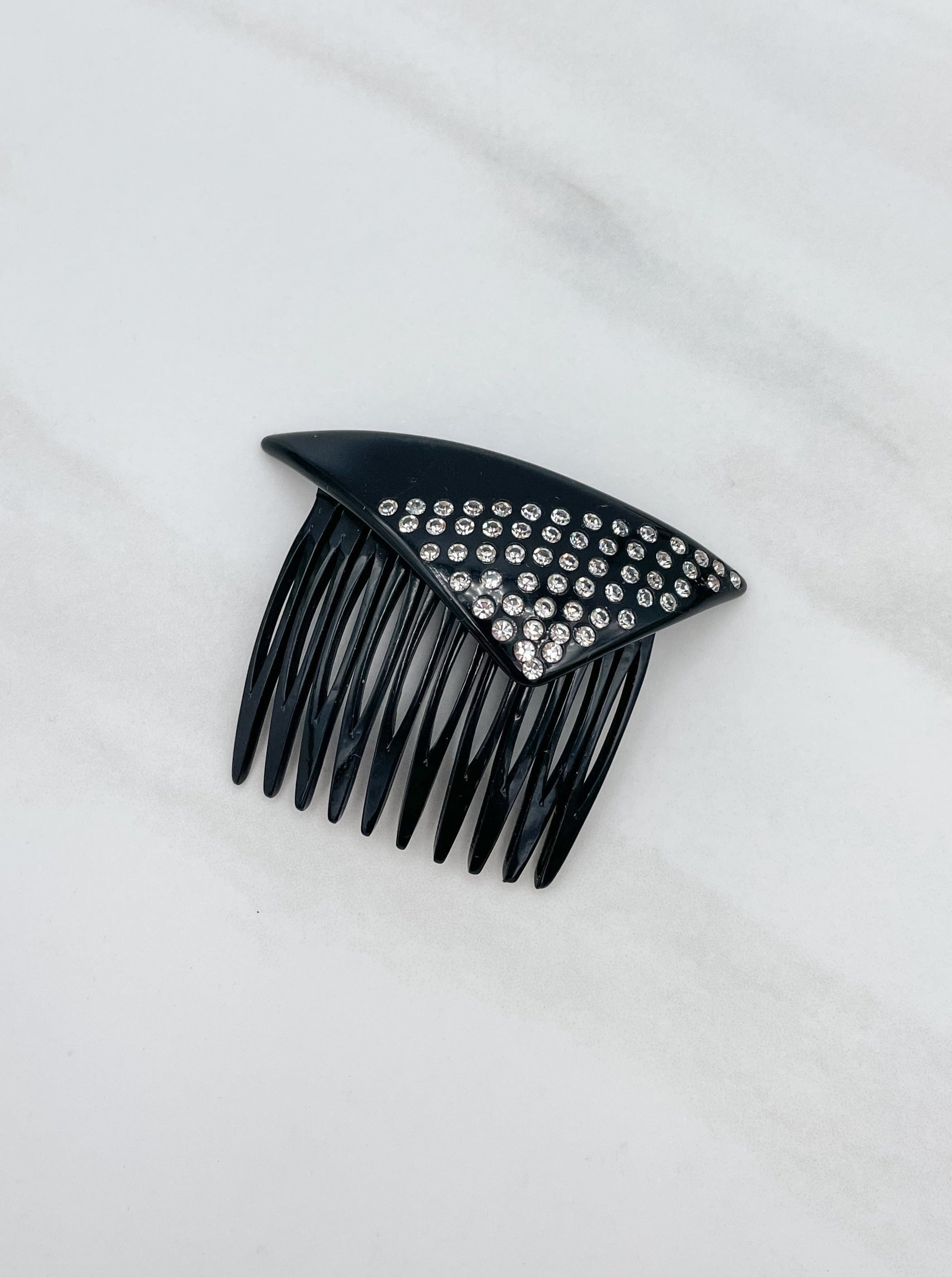 Small French Vintage Triangular Crystal Studded Hair Comb – jfybrand