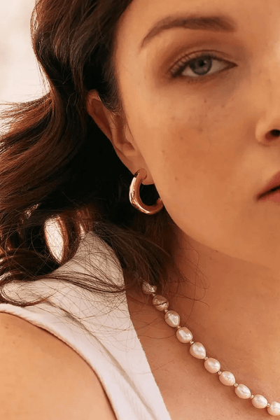 Small Simple Thick Open Hoop Earrings