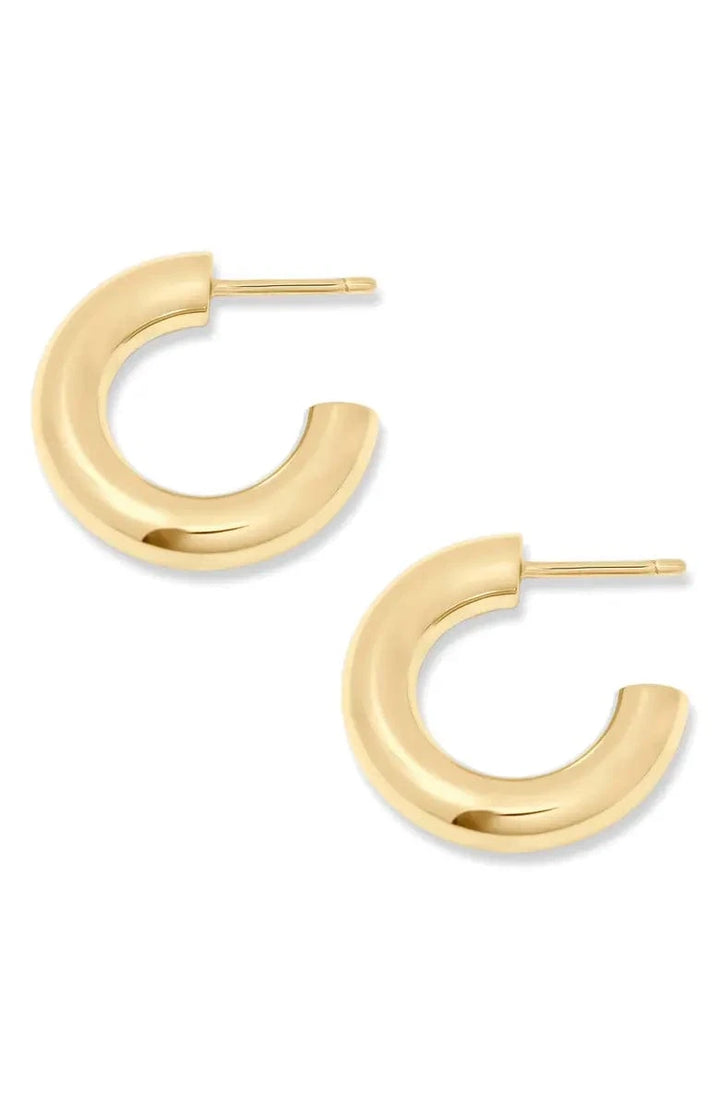 Small Simple Thick Open Hoop Earrings