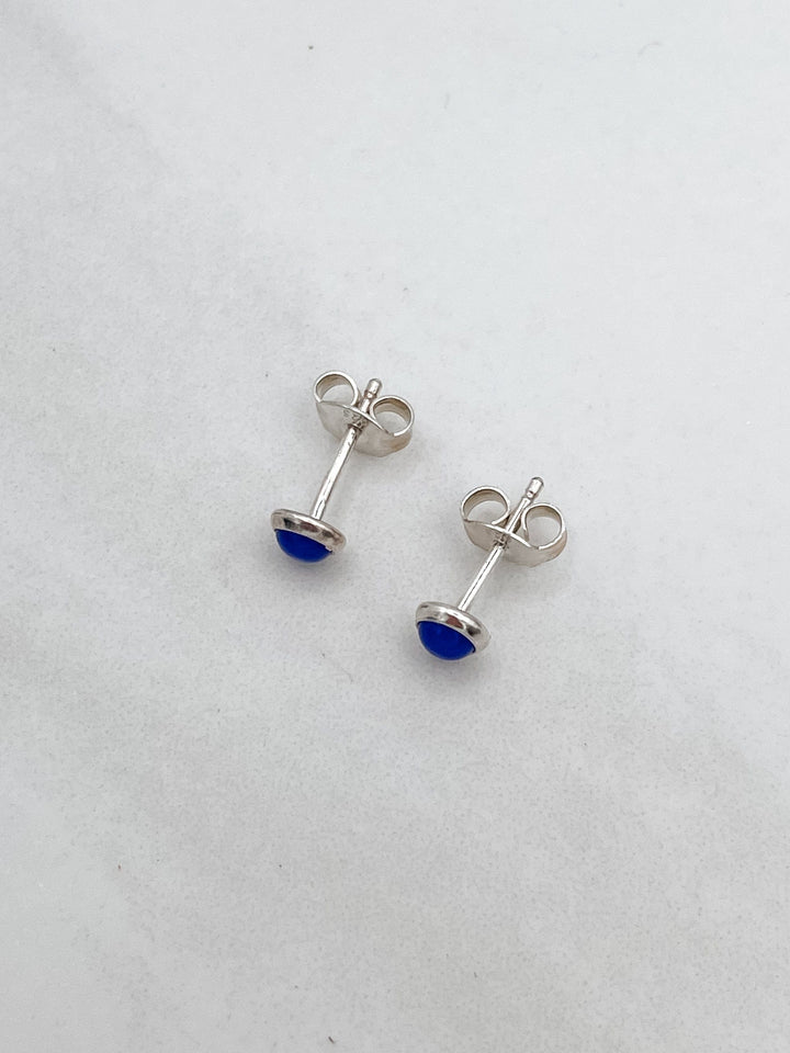 Small Sterling Silver 4mm Stone Studs