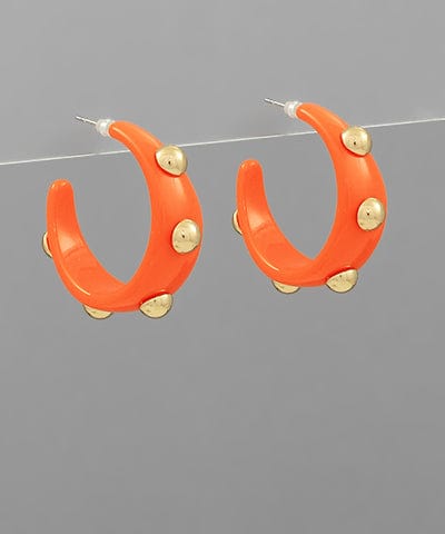 Small Studded Gold Ball Formica Hoops