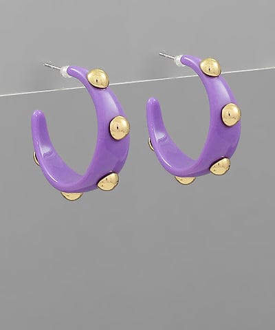 Small Studded Gold Ball Formica Hoops