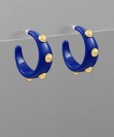 Small Studded Gold Ball Formica Hoops