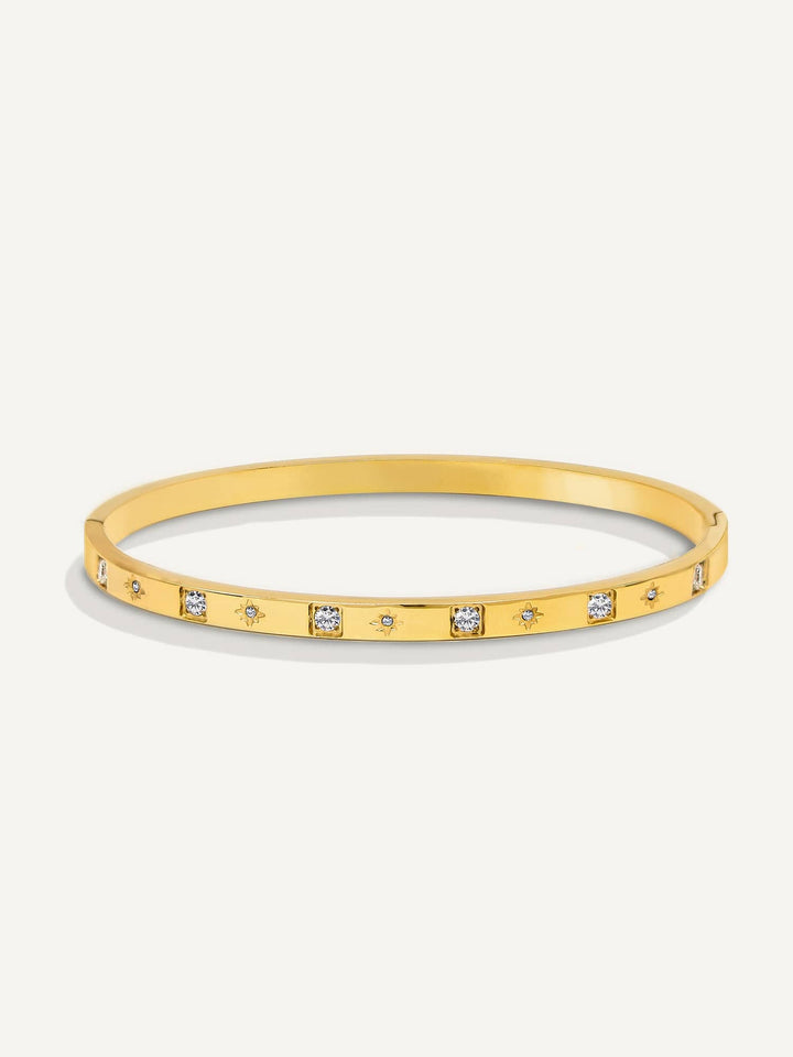 Sparkle and Gleam Thin Hinged Cuff Bracelet