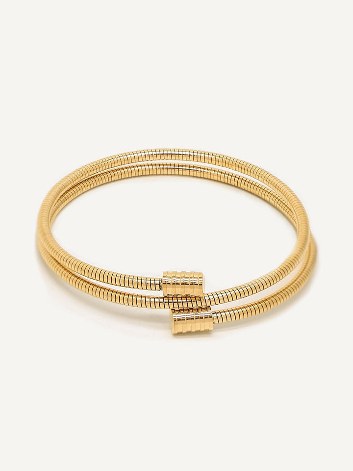 Stainless Steel Coiled Spring Bangle Bracelet