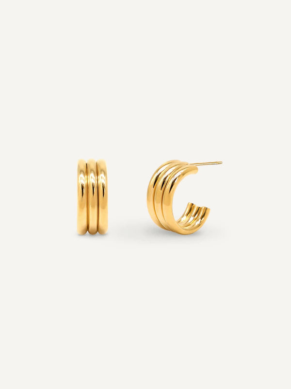 Stainless Steel Small Open Triple Hoop Earrings