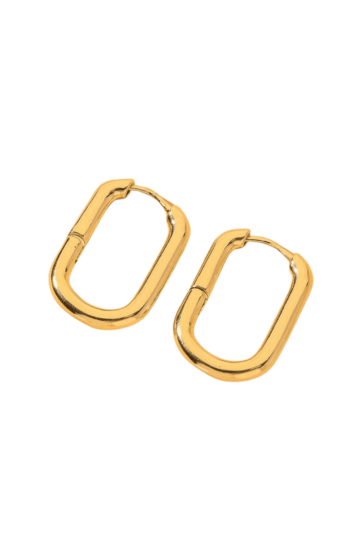 Sterling Silver Dipped Rectangle Shape Back Hinge Hoop Earrings