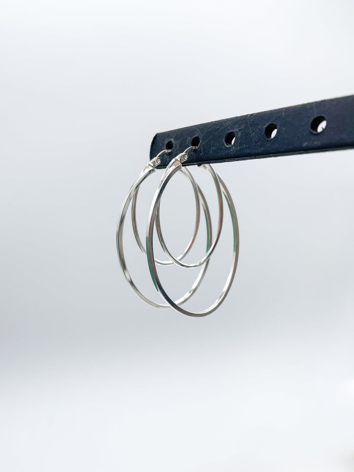 Sterling Silver Double Oval Hoop Earrings