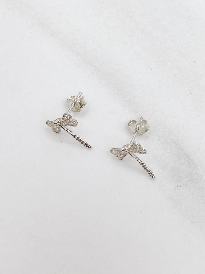 Sterling Silver Dragonfly Studs