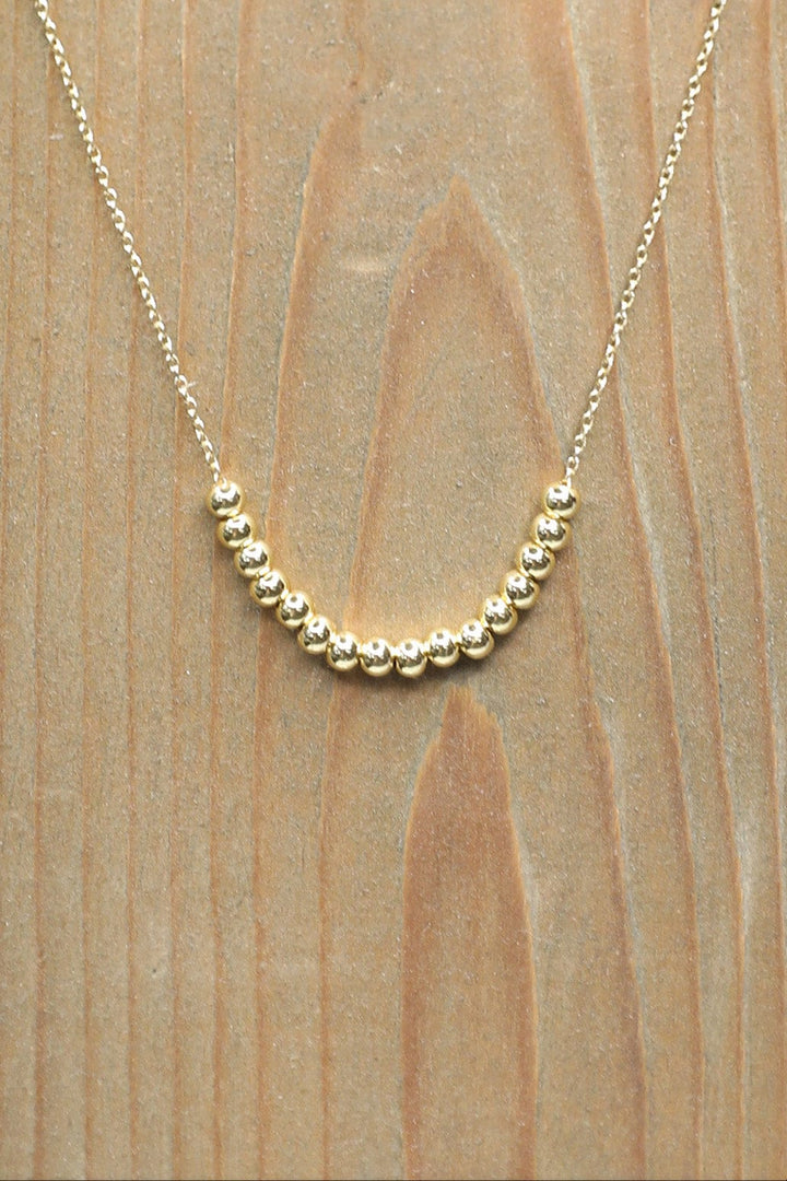 Sterling Silver Necklace with Beads in Center