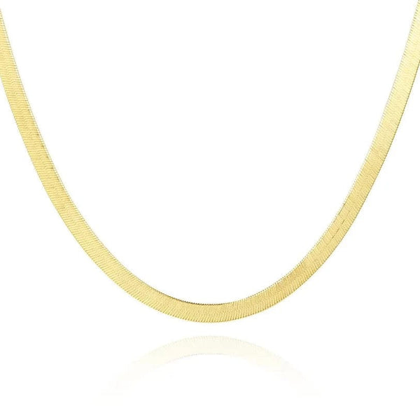 Sterling Silver with 14K Gold Plating Herringbone Necklace