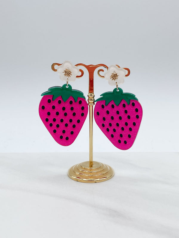 Strawberry Resin Earrings