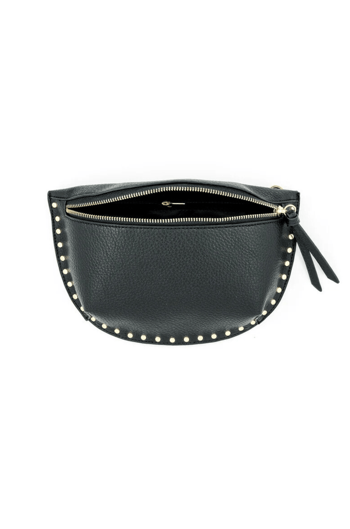 Studded Edge Vegan Leather Fanny Pack with Adjustable Strap