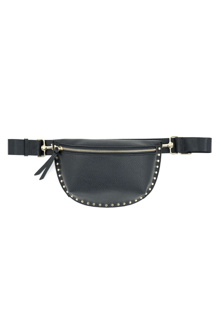 Studded Edge Vegan Leather Fanny Pack with Adjustable Strap