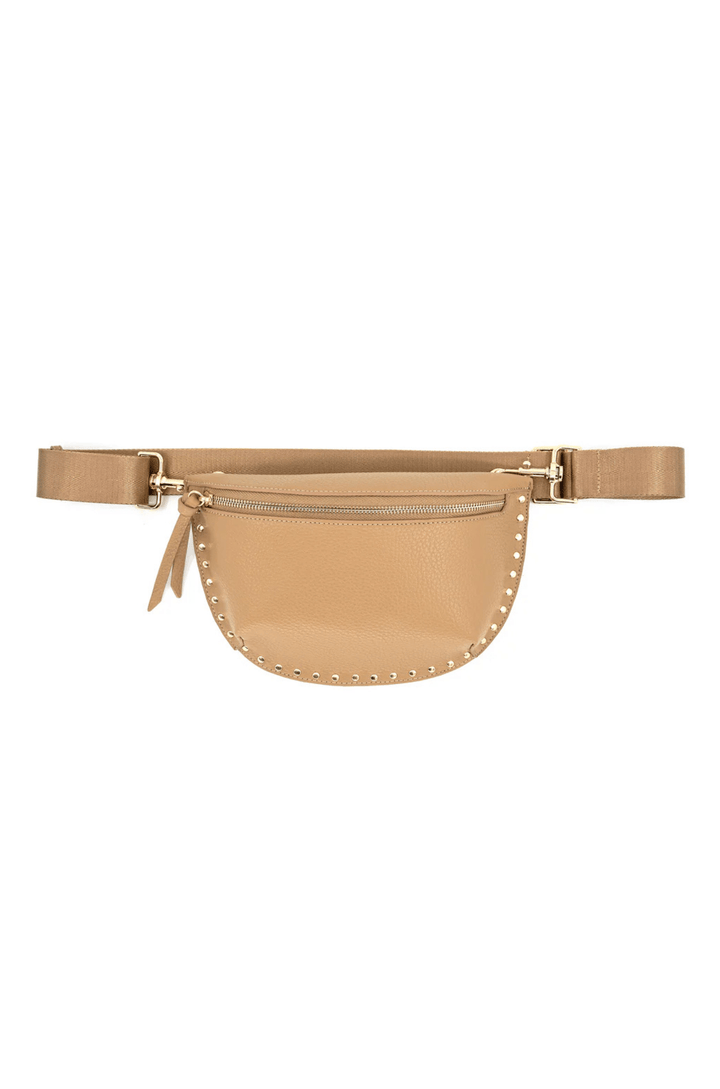 Studded Edge Vegan Leather Fanny Pack with Adjustable Strap