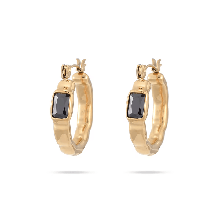 Subtle Statement Crystal Hoop Earrings in Plated Silver or Gold
