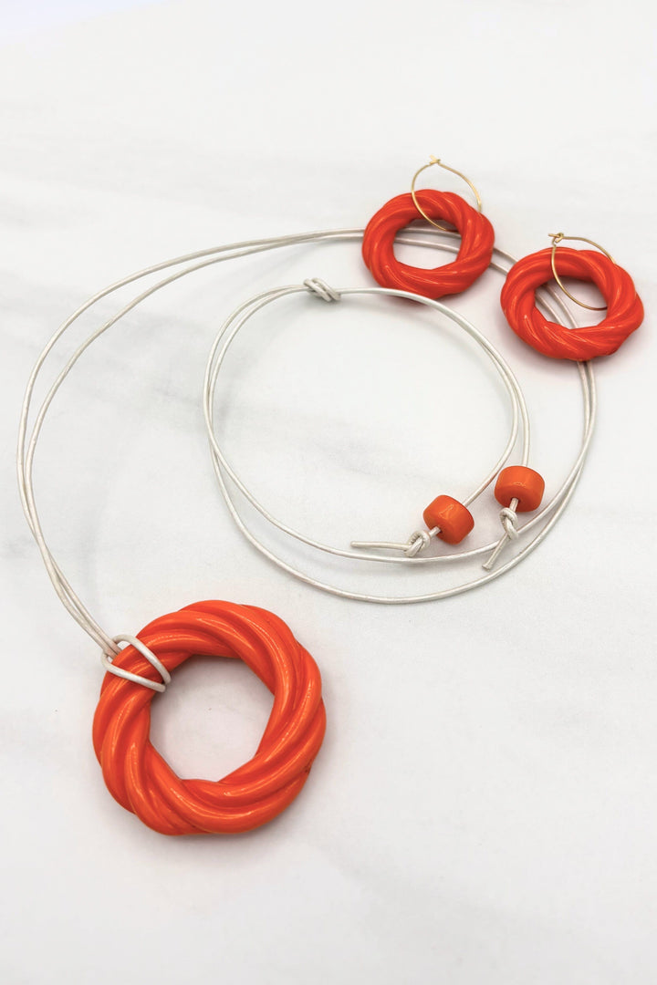Swirl Ring Thin Hoop Earrings